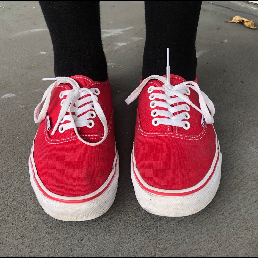 red authentic vans